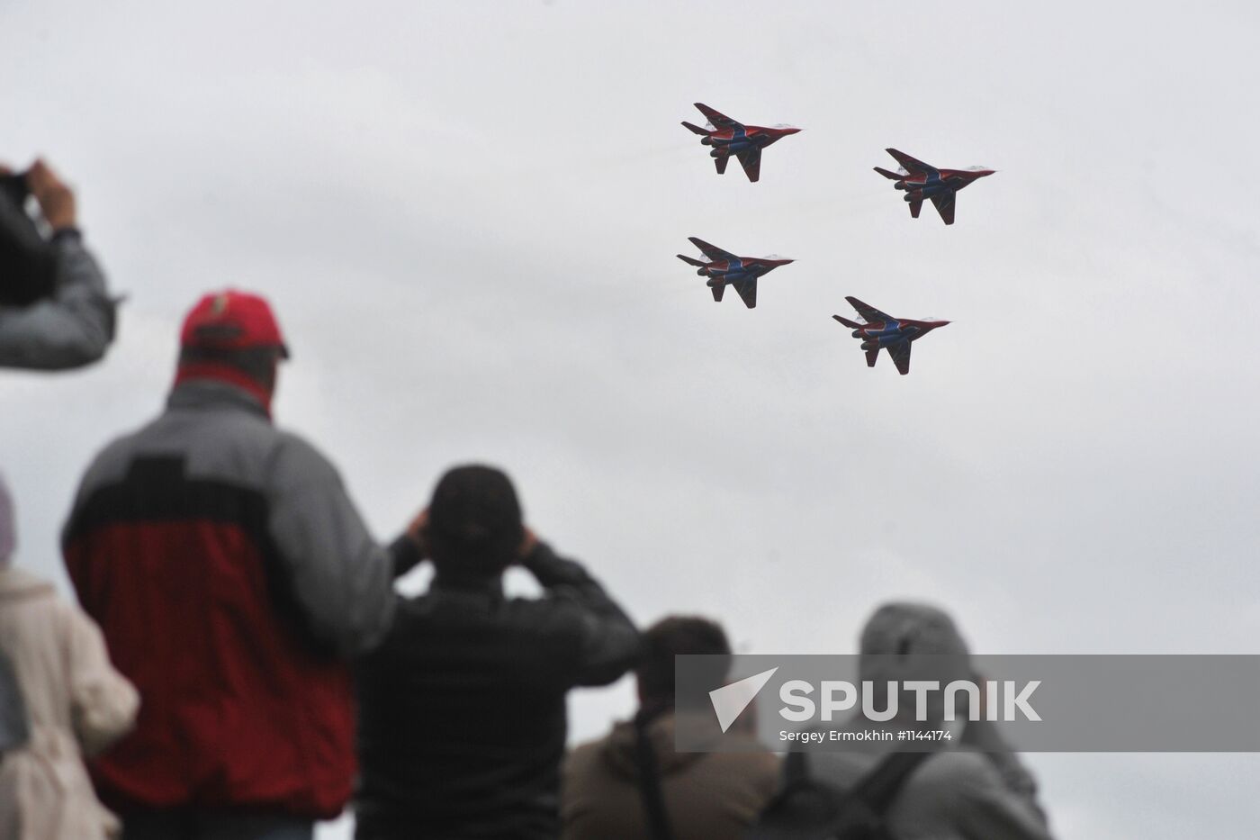 Performance by Russian Knights and Swifts aerobatic teams