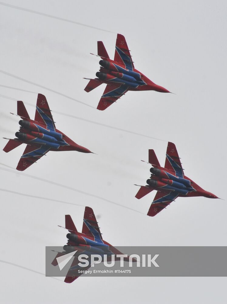 Performance by Russian Knights and Swifts aerobatic teams