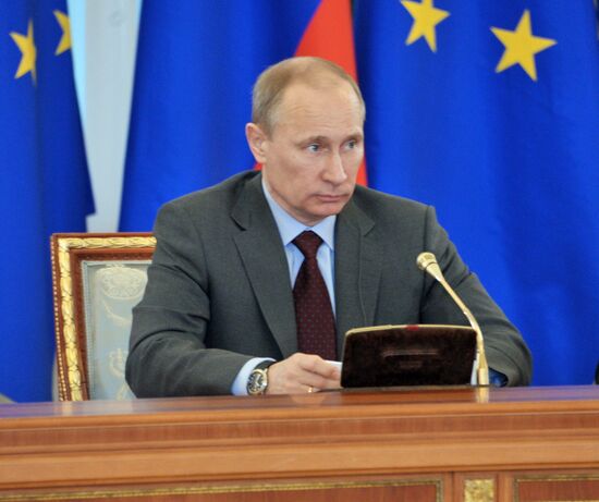 Russian President V.Putin at Russia-EU summit