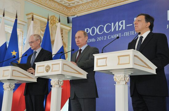 Joint news conference by participants in Russia-EU summit
