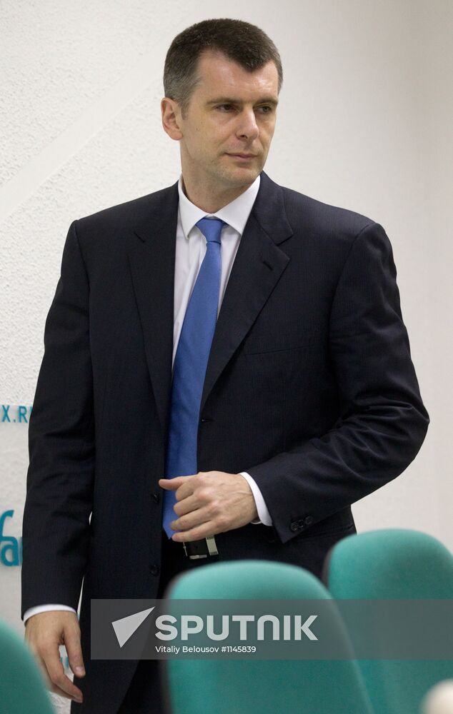 Mikhail Prokhorov announces founding of Civil Platform party