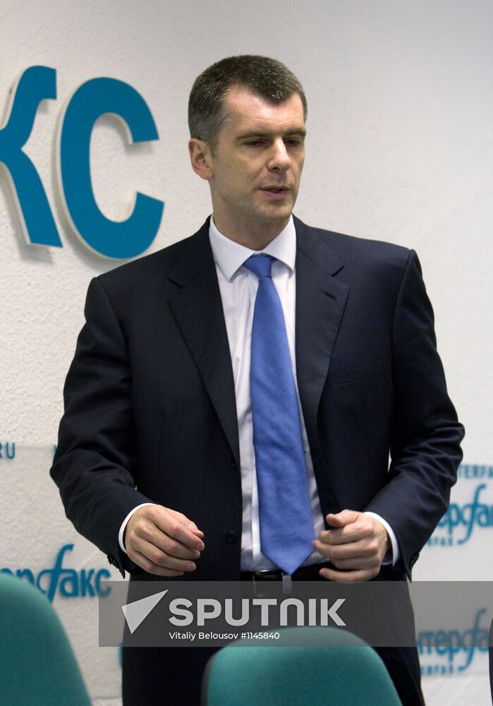 Mikhail Prokhorov announces founding of Civil Platform party