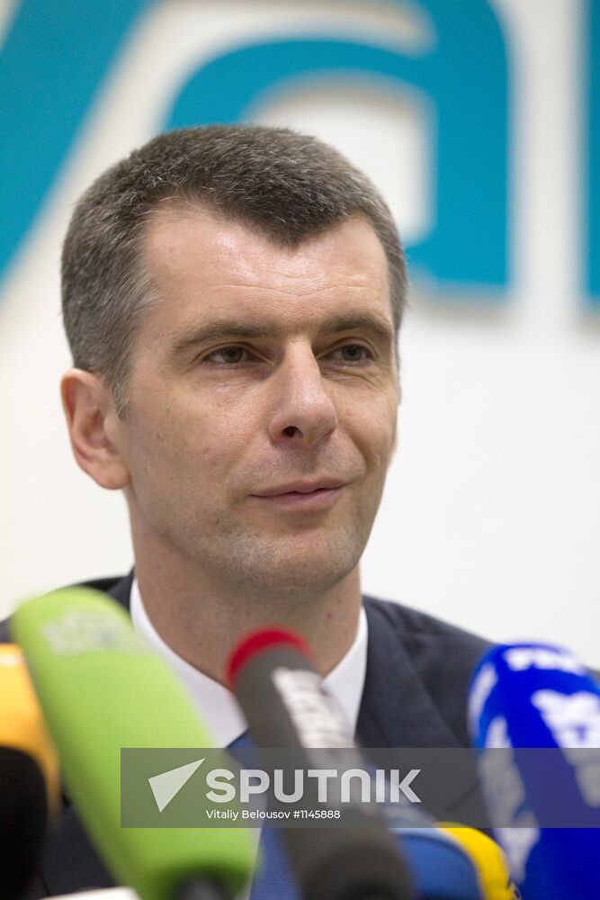 Mikhail Prokhorov announces founding of Civil Platform party