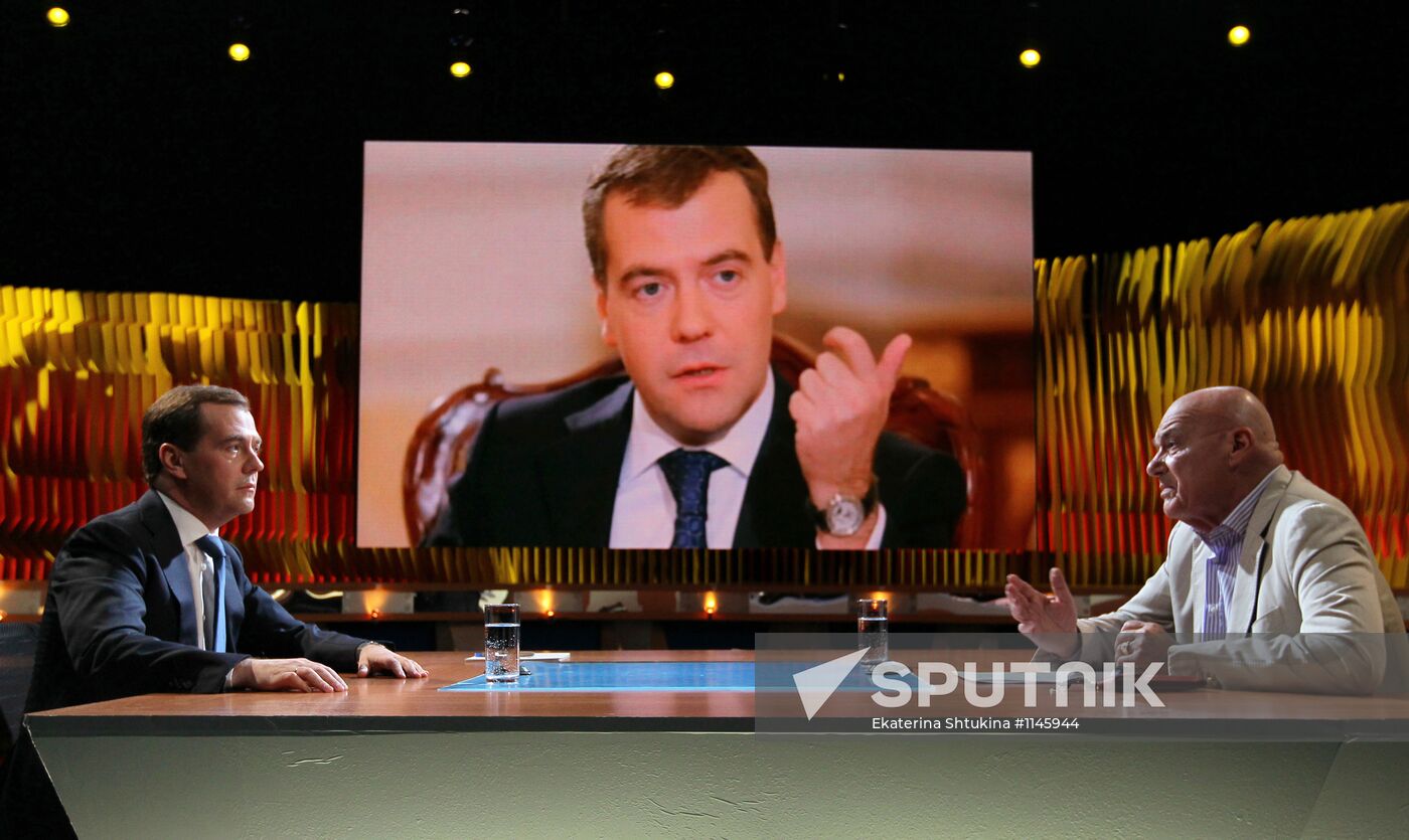 Dmitry Medvedev on Channel One Russia TV program "Pozner"