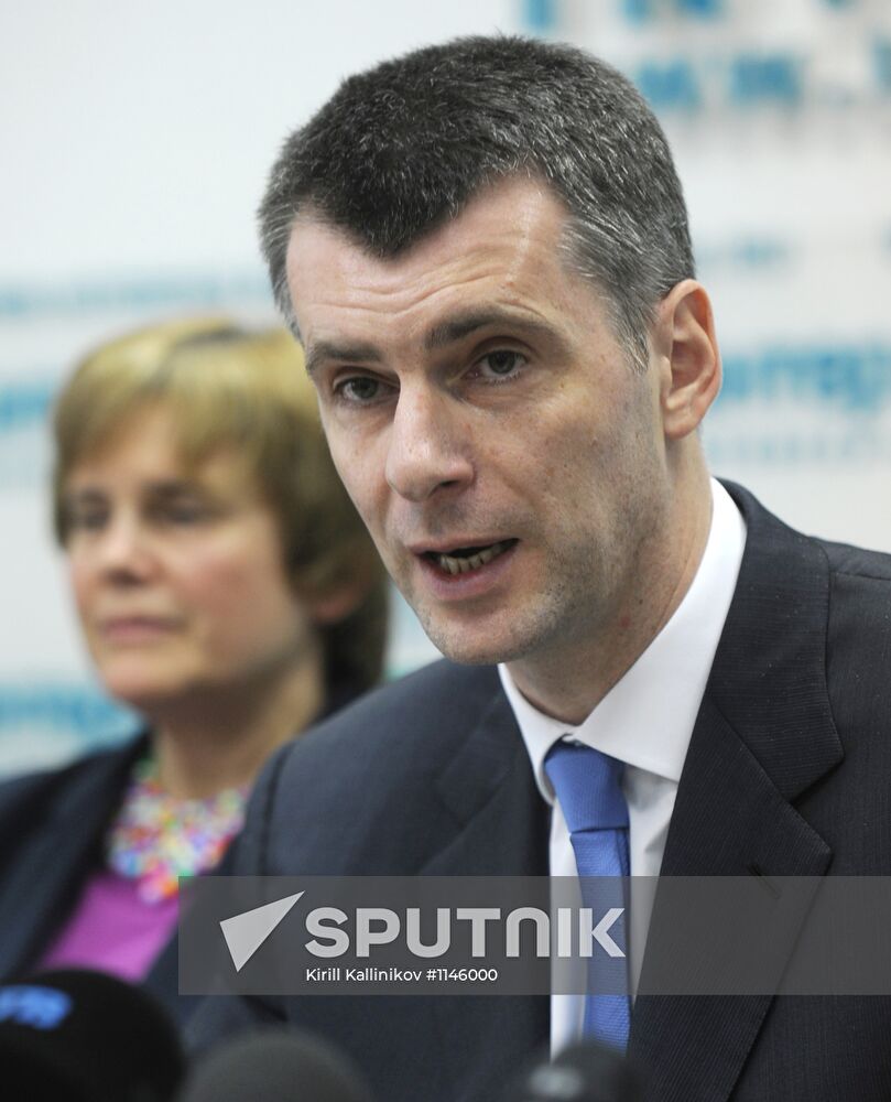 Mikhail Prokhorov announces founding of Civil Platform party