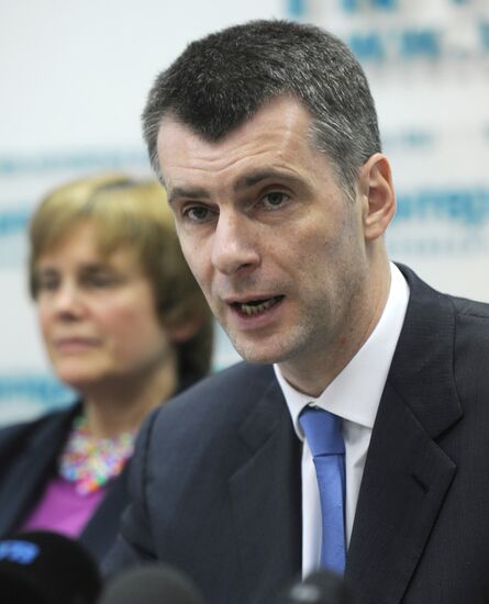 Mikhail Prokhorov announces founding of Civil Platform party