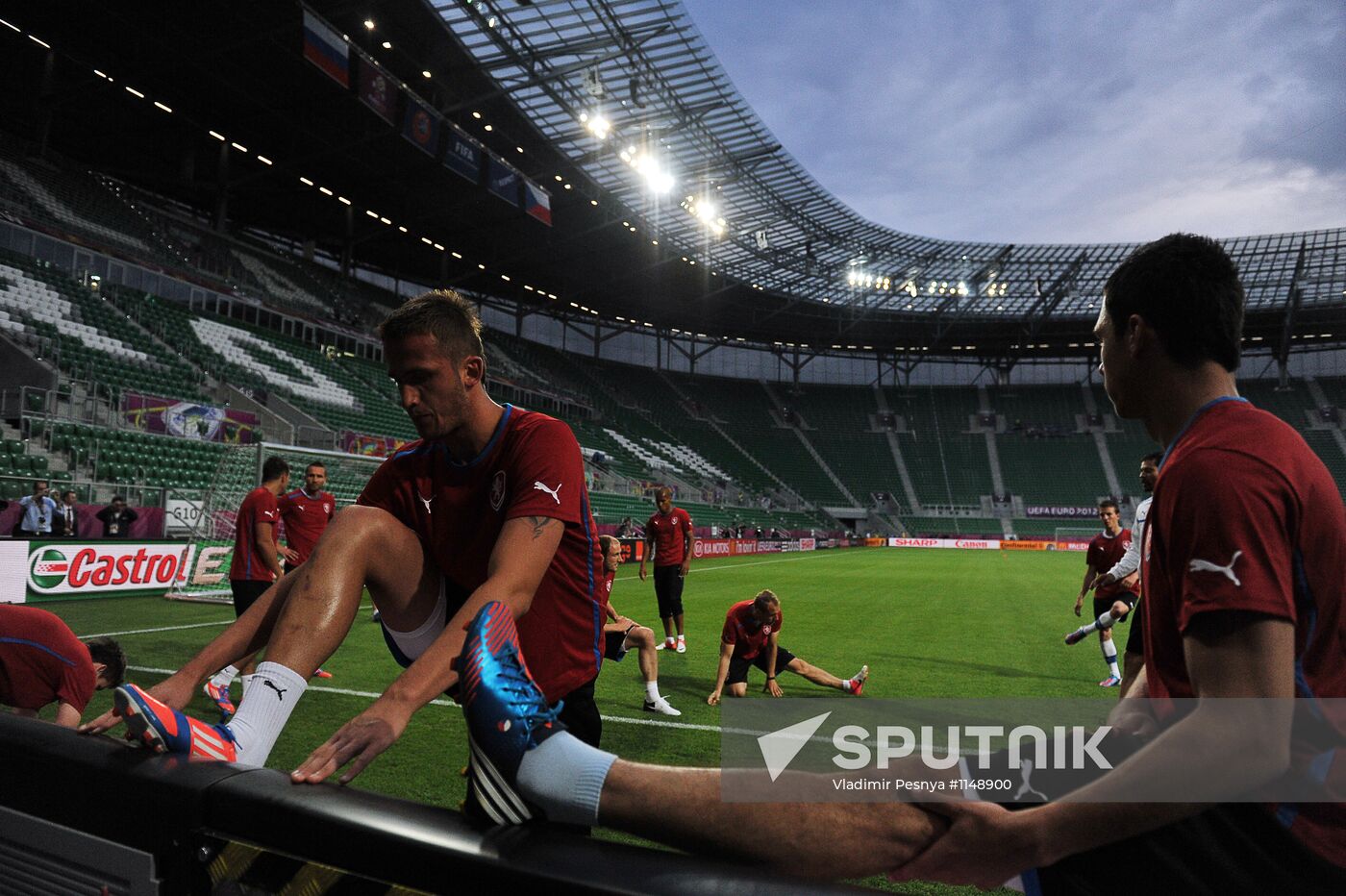 Football. Euro 2012. Czech national team holds training session