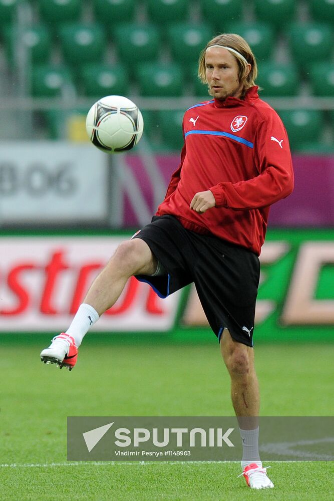 Football. Euro 2012. Czech national team holds training session
