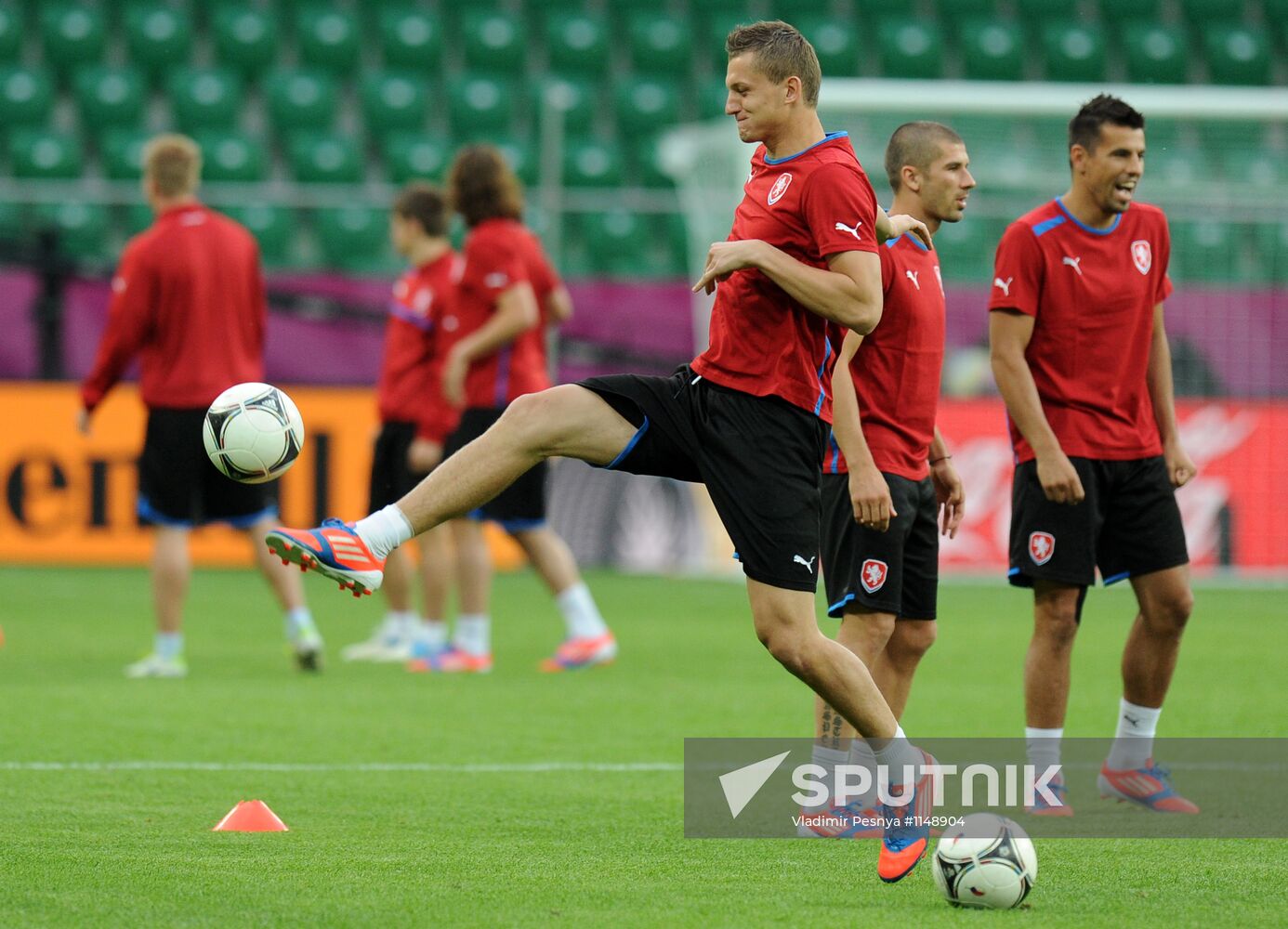 Football. Euro 2012. Czech national team holds training session