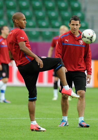 Football. Euro 2012. Czech national team holds training session