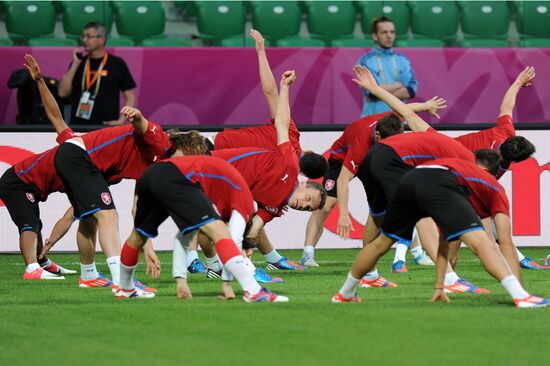 Football. Euro 2012. Czech national team holds training session