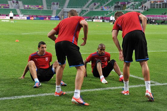 Football. Euro 2012. Czech national team holds training session