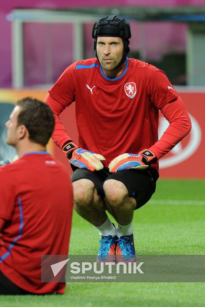 Football. Euro 2012. Czech national team holds training session