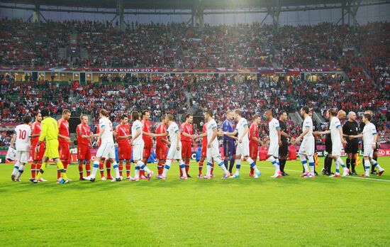 Broadcast of EURO 2012 match between Russia and Czech Republic