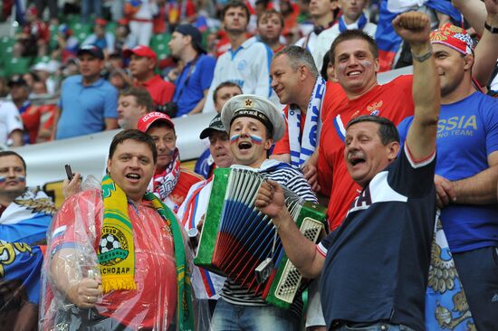 Broadcast of EURO 2012 match between Russia and Czech Republic