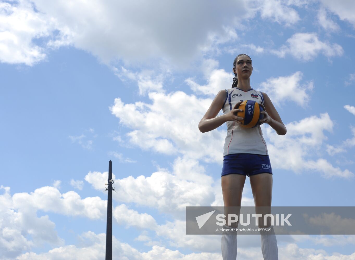 Five-meter high statue of volleyball player Yekaterina Gamova