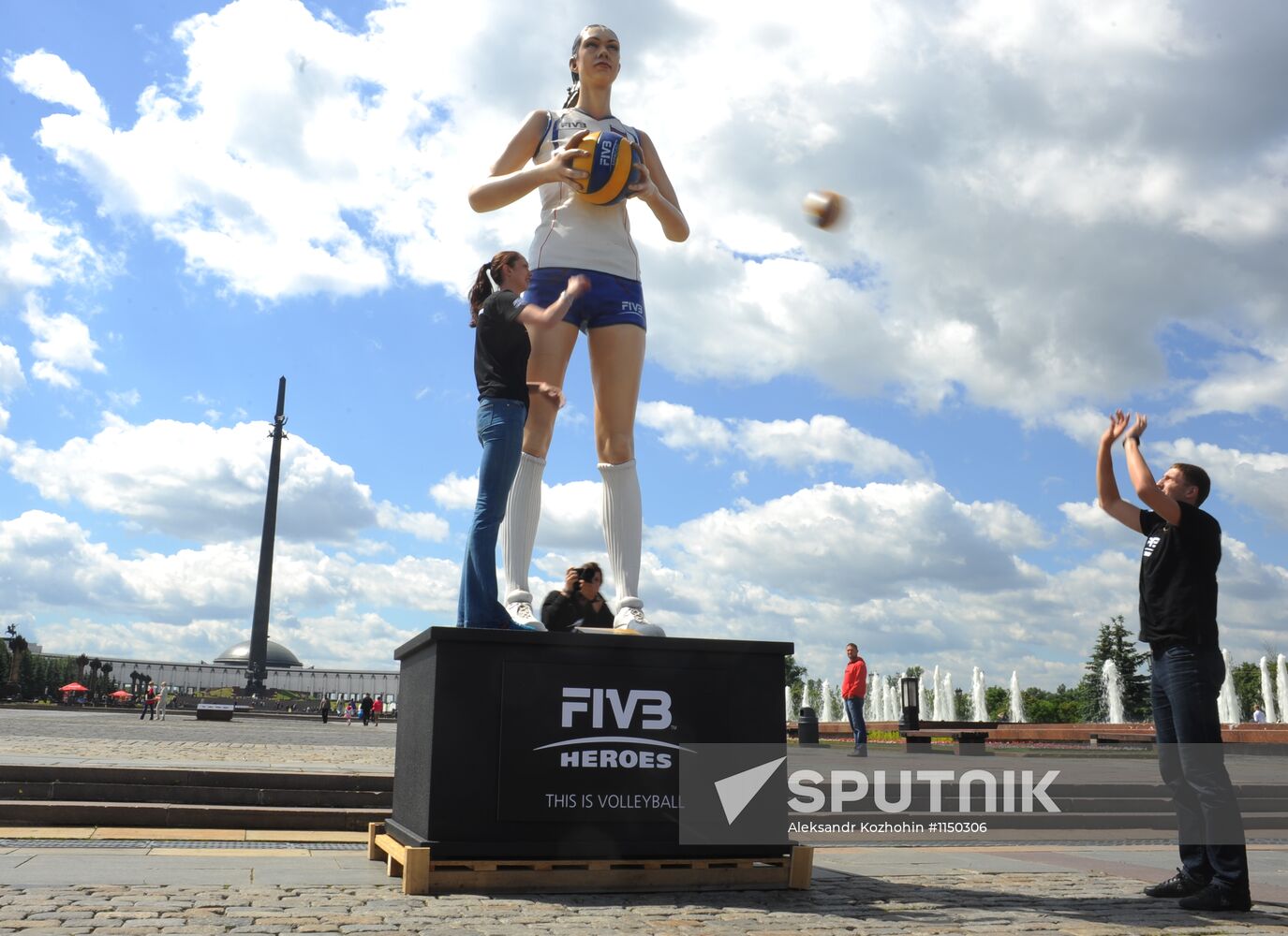 Five-meter high statue of volleyball player Yekaterina Gamova