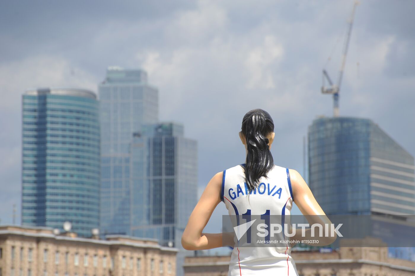 Five-meter high statue of volleyball player Yekaterina Gamova