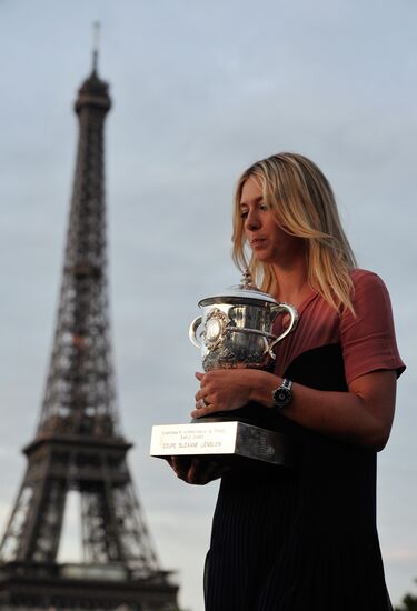 Maria Sharapova photo shoot with Suzanne Lenglen Cup