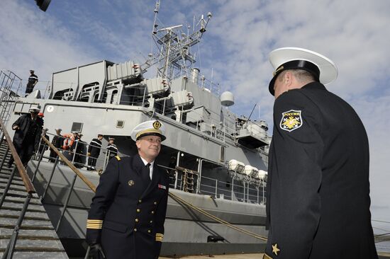 French Navy frigate "De Grasse" makes port visit in Severomorsk
