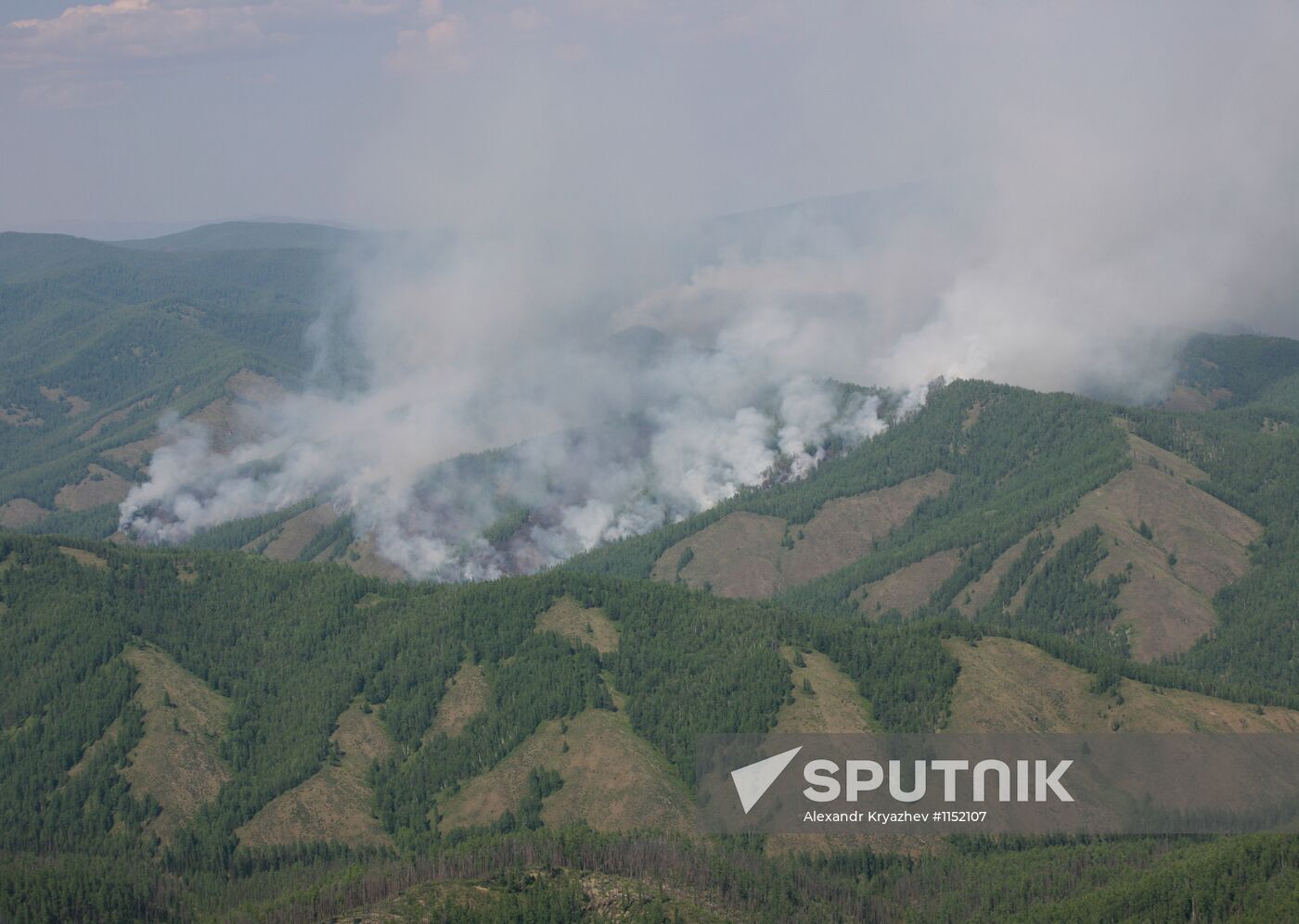 Forest fires in republic of Tuva