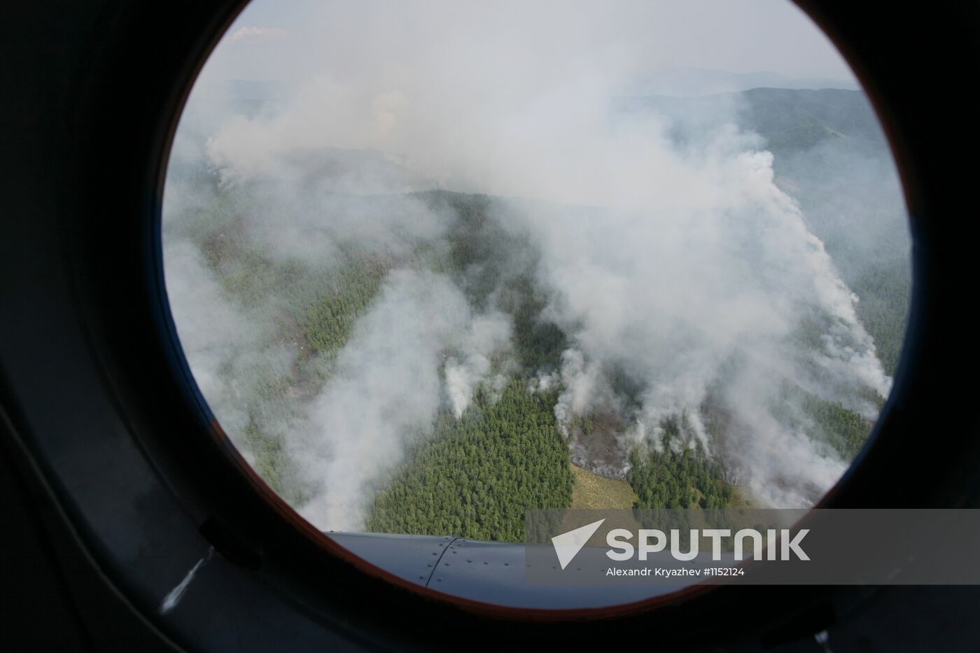 Forest fires in republic of Tuva