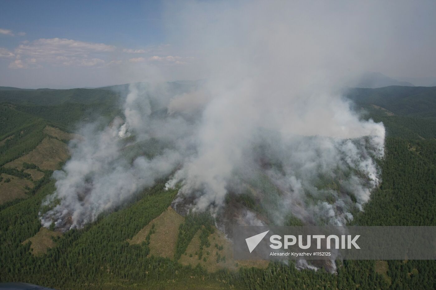 Forest fires in republic of Tuva