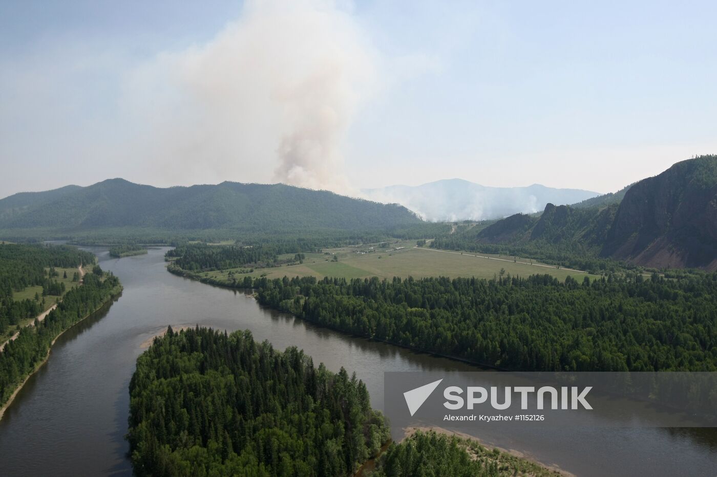 Forest fires in republic of Tuva