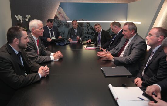 Dmitry Rogozin at arms exhibition "Eurosatory 2012" near Paris