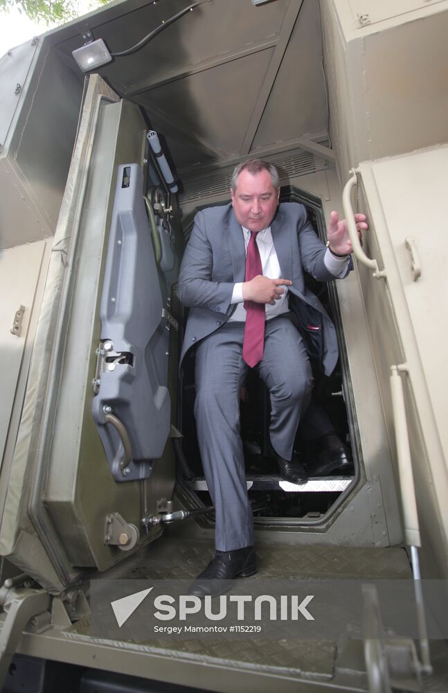 Dmitry Rogozin at arms exhibition "Eurosatory 2012" near Paris