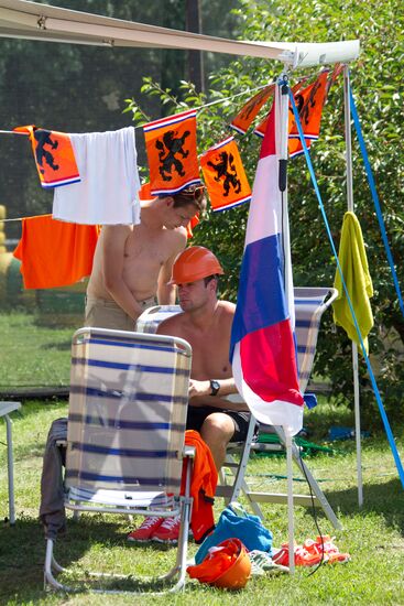 Football fans attend UEFA Euro 2012 in Ukraine