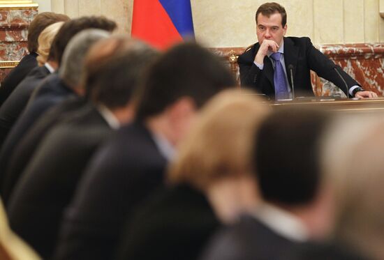 Russian Prime Minister Medvedev chairs Government meeting