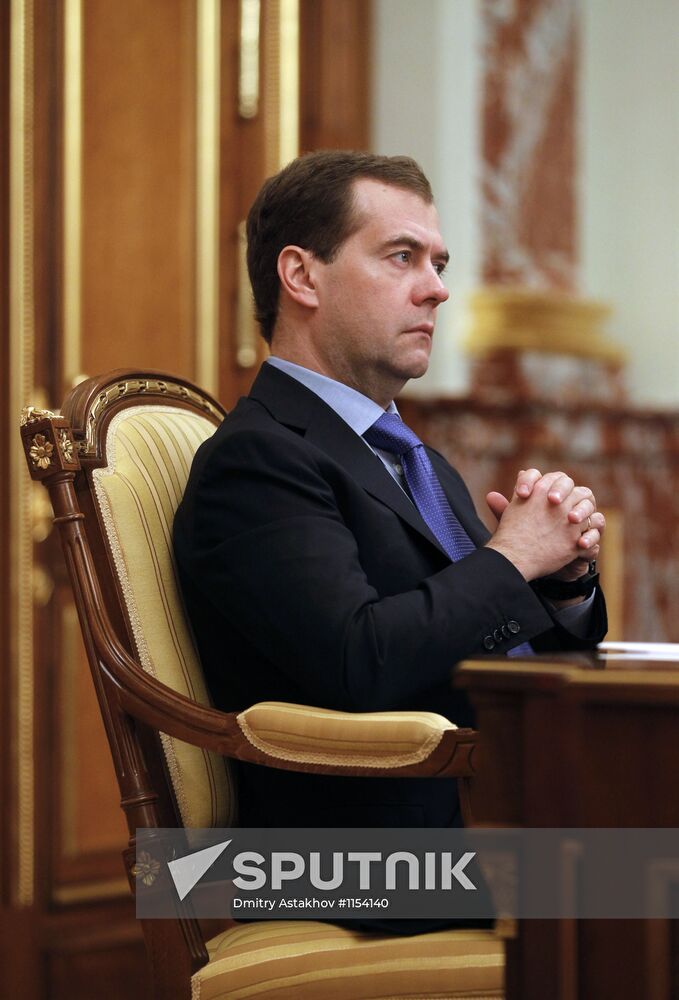 Russian Prime Minister Medvedev chairs Government meeting