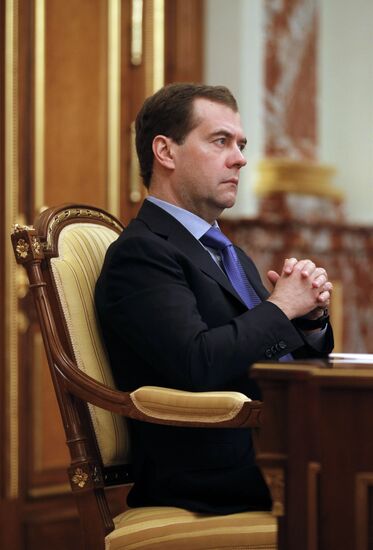 Russian Prime Minister Medvedev chairs Government meeting