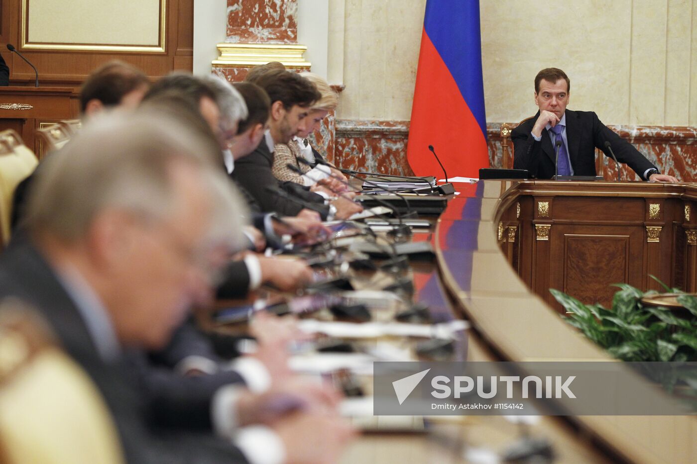 Russian Prime Minister Medvedev chairs Government meeting
