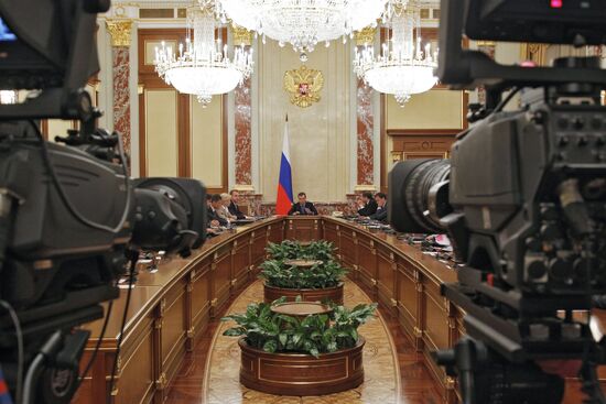 Russian Prime Minister Medvedev chairs Government meeting
