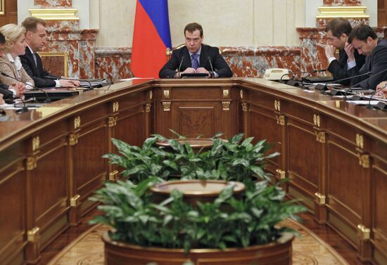 Russian Prime Minister Medvedev chairs Government meeting