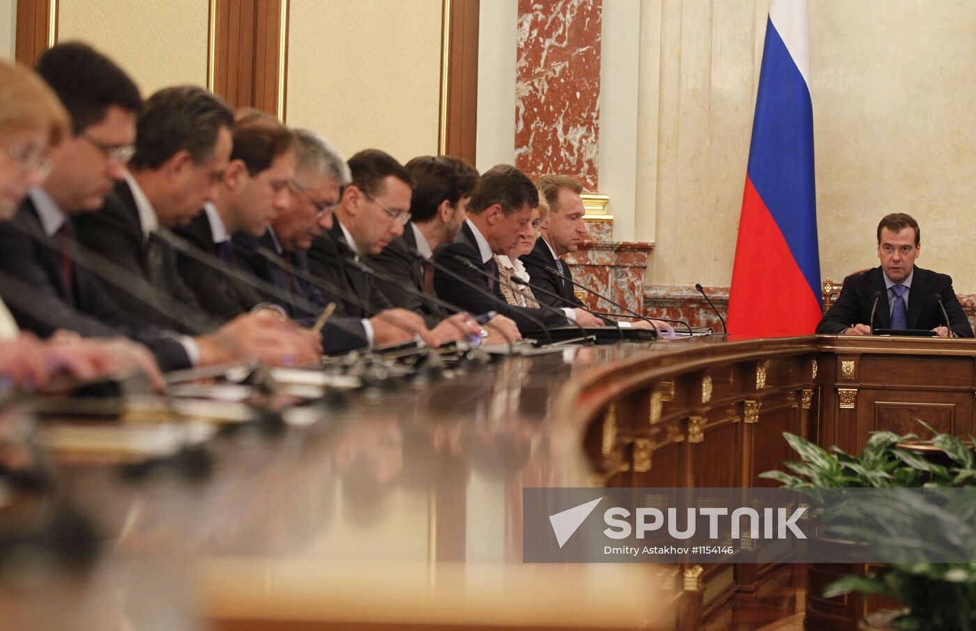 Russian Prime Minister Medvedev chairs Government meeting