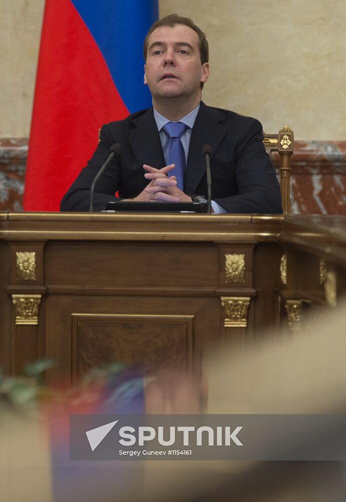 Russian Prime Minister Medvedev chairs Government meeting