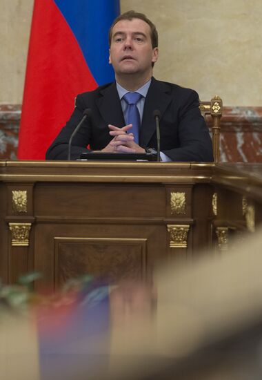 Russian Prime Minister Medvedev chairs Government meeting