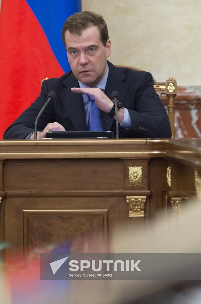 Russian Prime Minister Medvedev chairs Government meeting