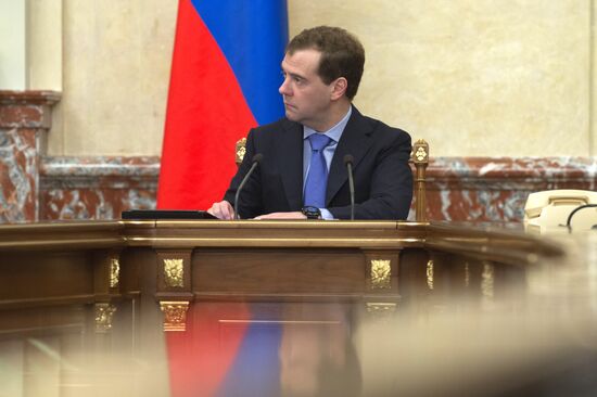 Russian Prime Minister Medvedev chairs Government meeting