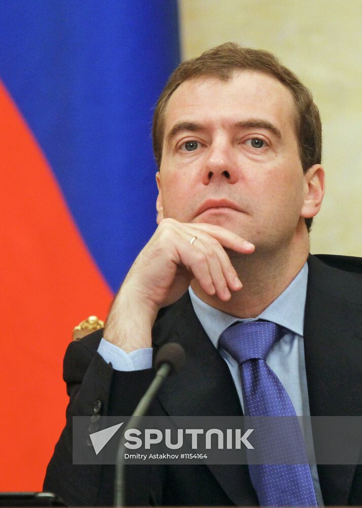 Russian Prime Minister Medvedev chairs Government meeting