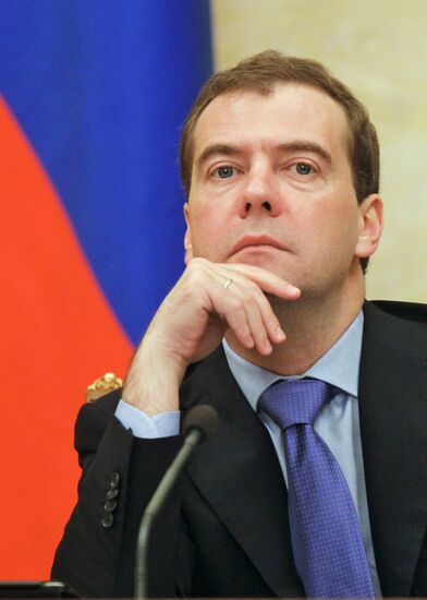 Russian Prime Minister Medvedev chairs Government meeting