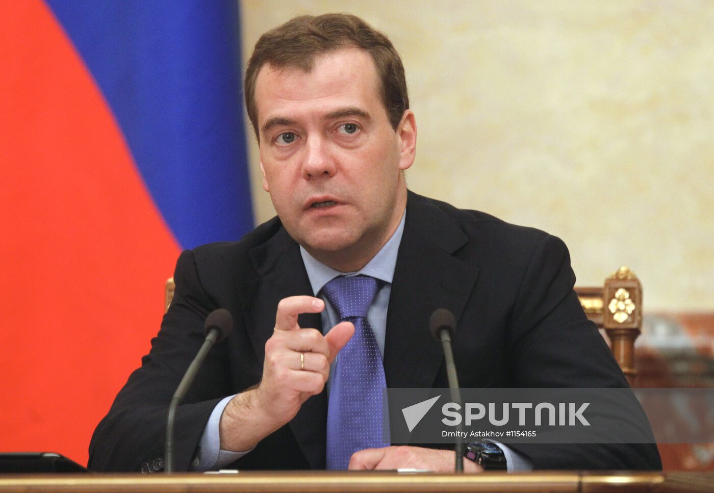 Russian Prime Minister Medvedev chairs Government meeting