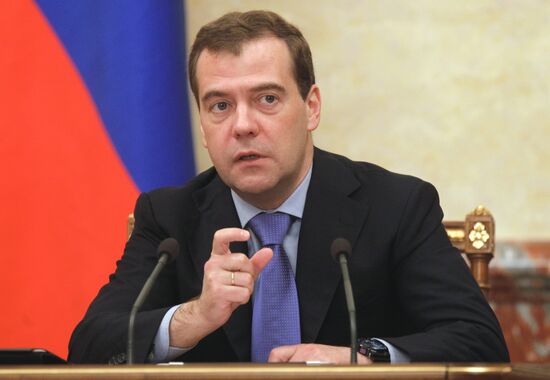 Russian Prime Minister Medvedev chairs Government meeting