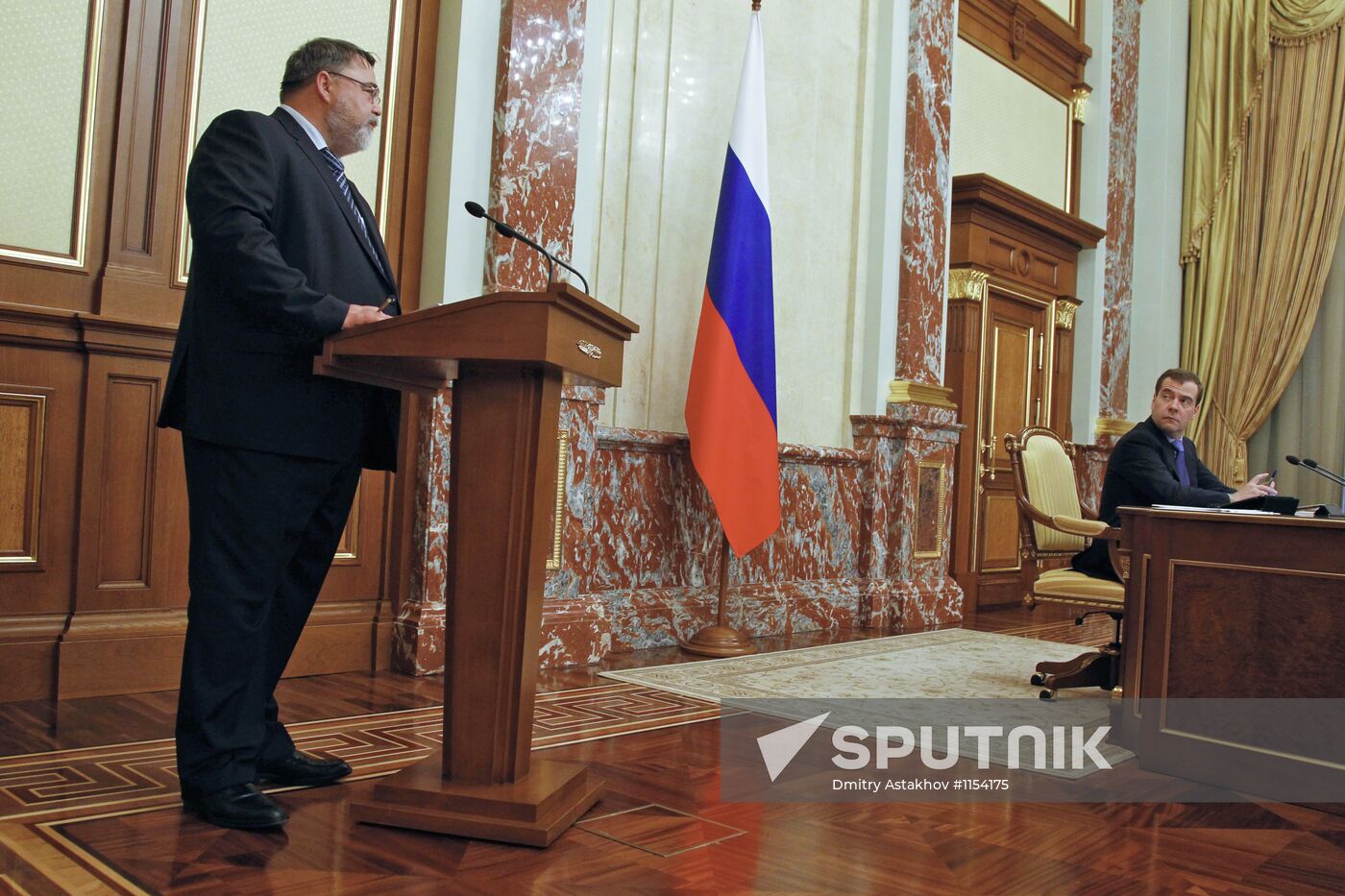 Russian Prime Minister Medvedev chairs Government meeting
