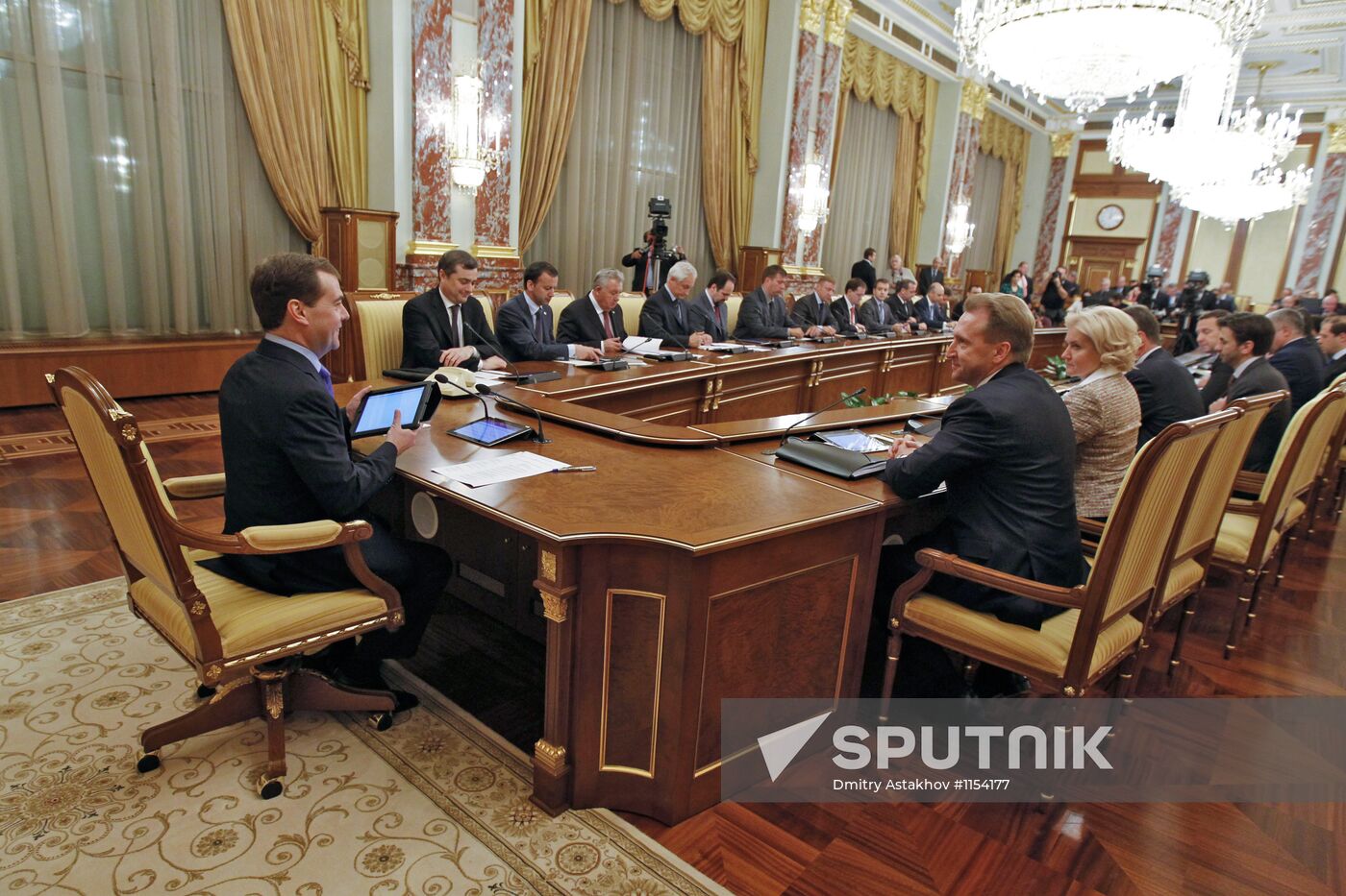 Russian Prime Minister Medvedev chairs Government meeting