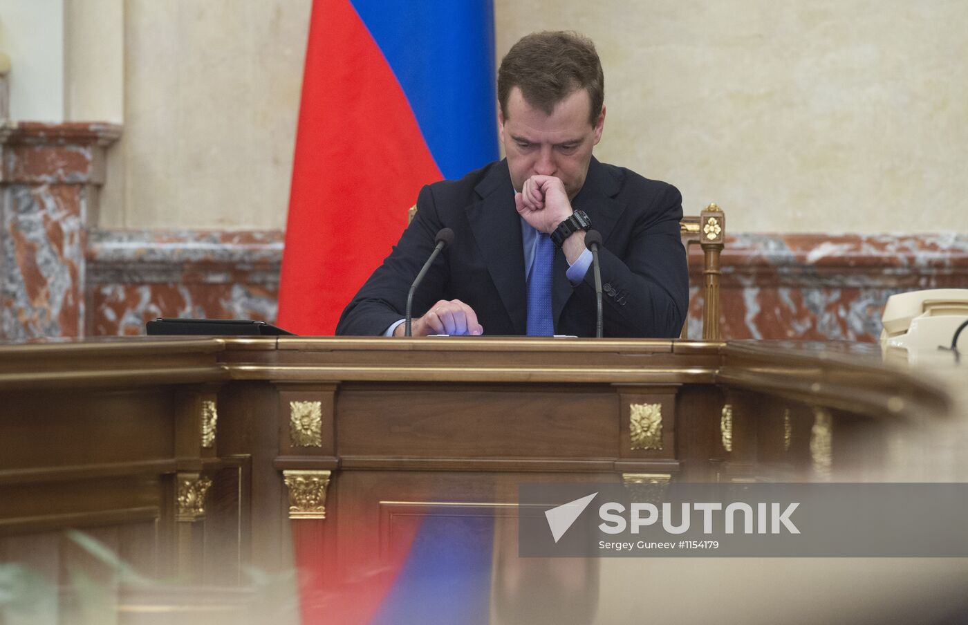 Russian Prime Minister Medvedev chairs Government meeting