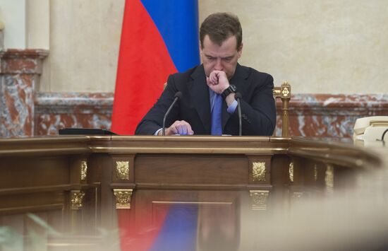 Russian Prime Minister Medvedev chairs Government meeting